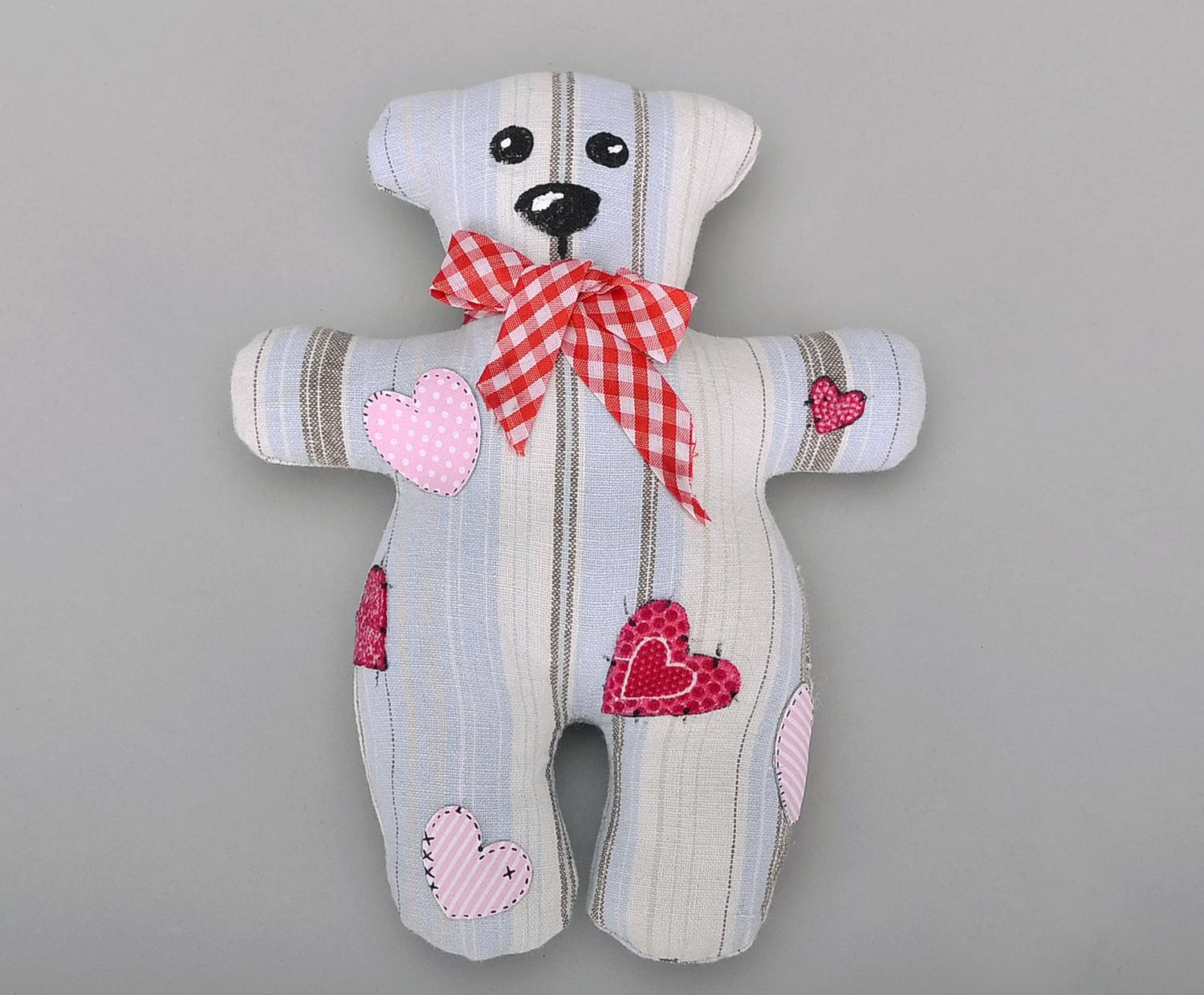 Fabric toy Bear with a bow photo 1