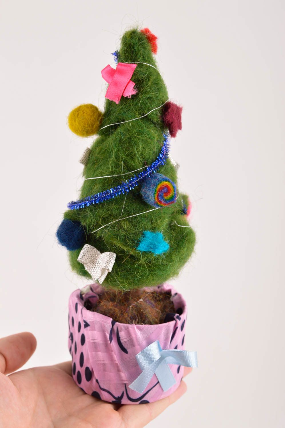 Handmade Deko Tannenbaum aus Wolle Deko für Weihnachten Wohn Accessoire  foto 5