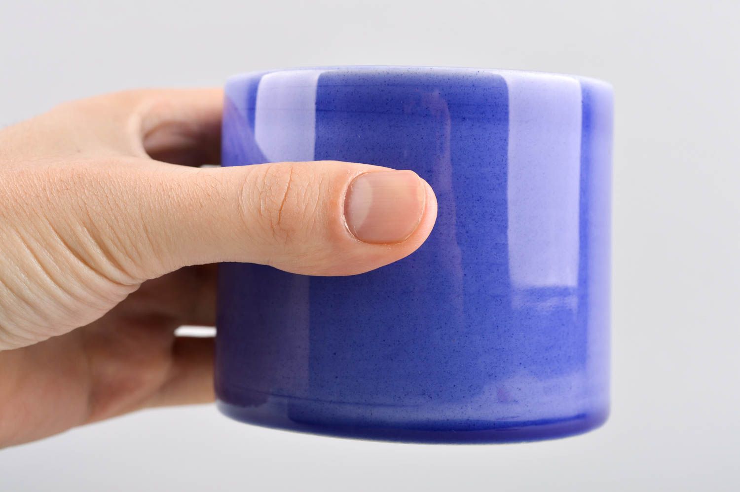 Bougeoir fait main Support bougie céramique bleu pour une bougie Déco maison photo 5
