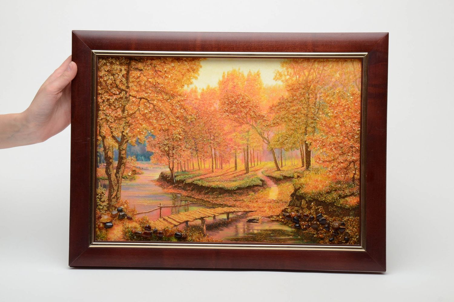 Amber decorated landscape painting  photo 5