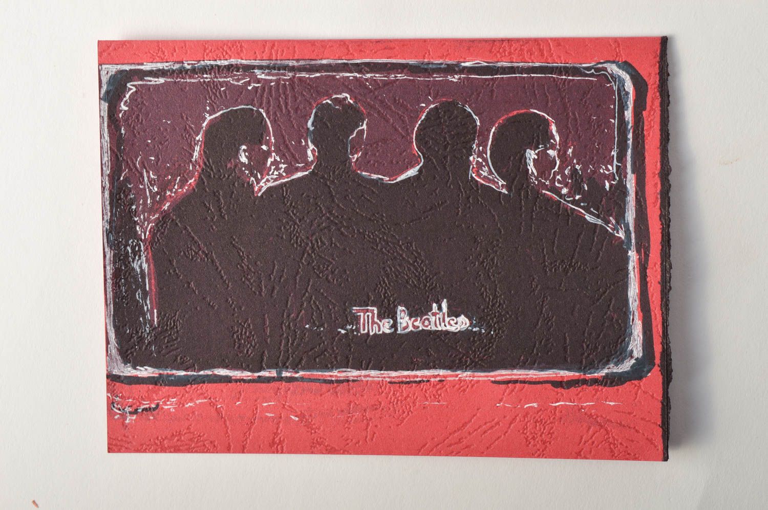 Tarjeta personalizada roja y negra regalo original postal hecha a mano foto 1