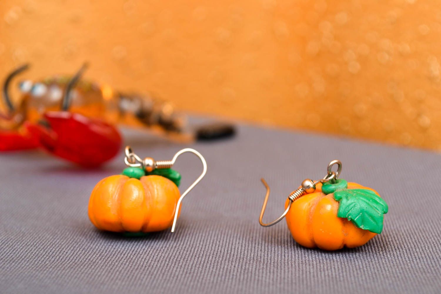 Unusual handmade plastic earrings funny earrings polymer clay ideas gift ideas photo 1