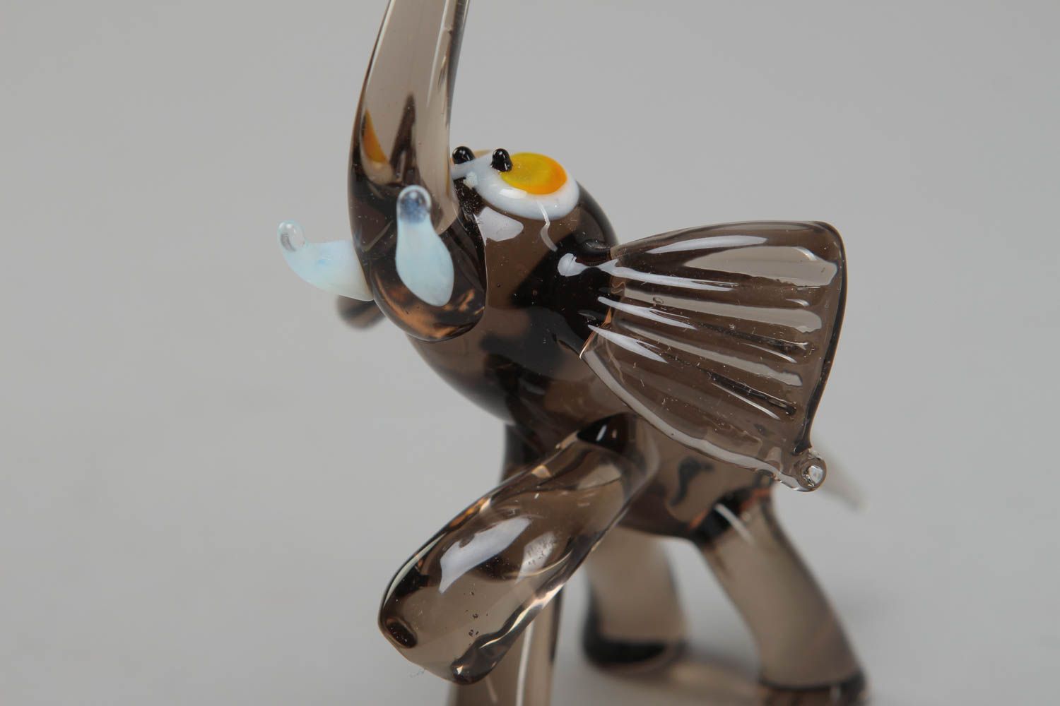 Petite figurine en verre au chalumeau éléphant décorative faite main cadeau photo 2