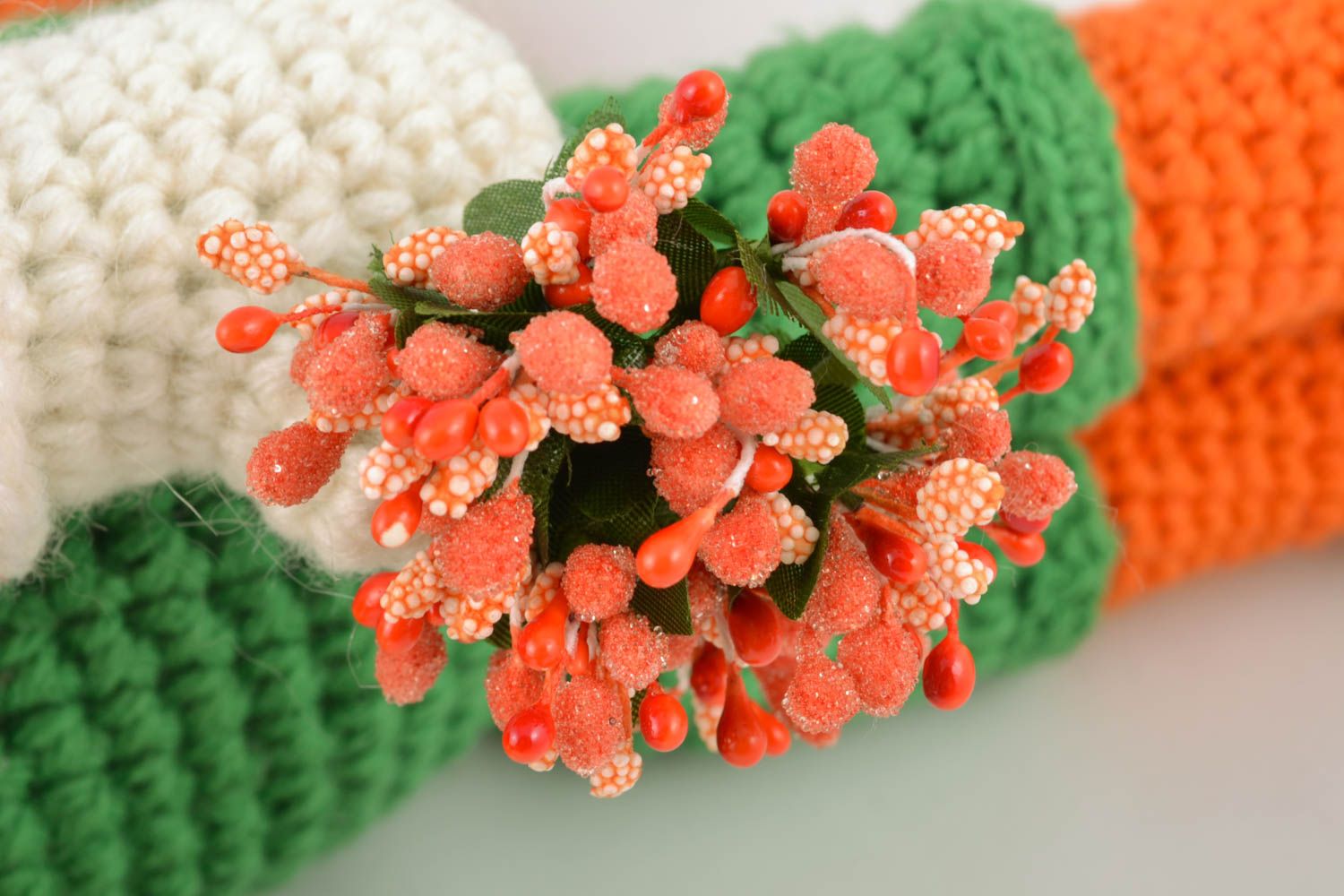 Soft crochet toy Fox with Flowers photo 2