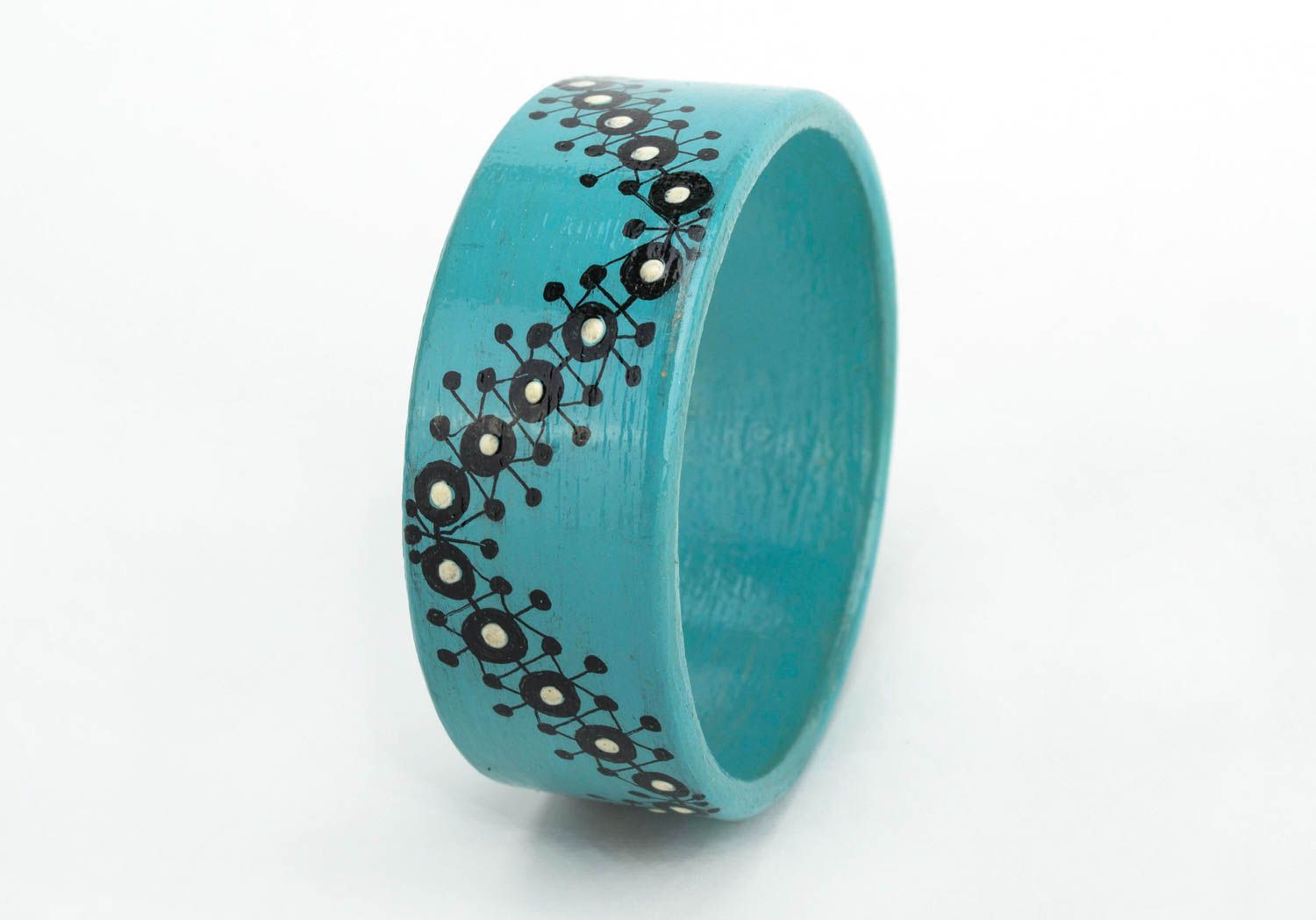 Holz Armband handgemachter Schmuck Damen Armband breit blau einzigartig schön foto 4