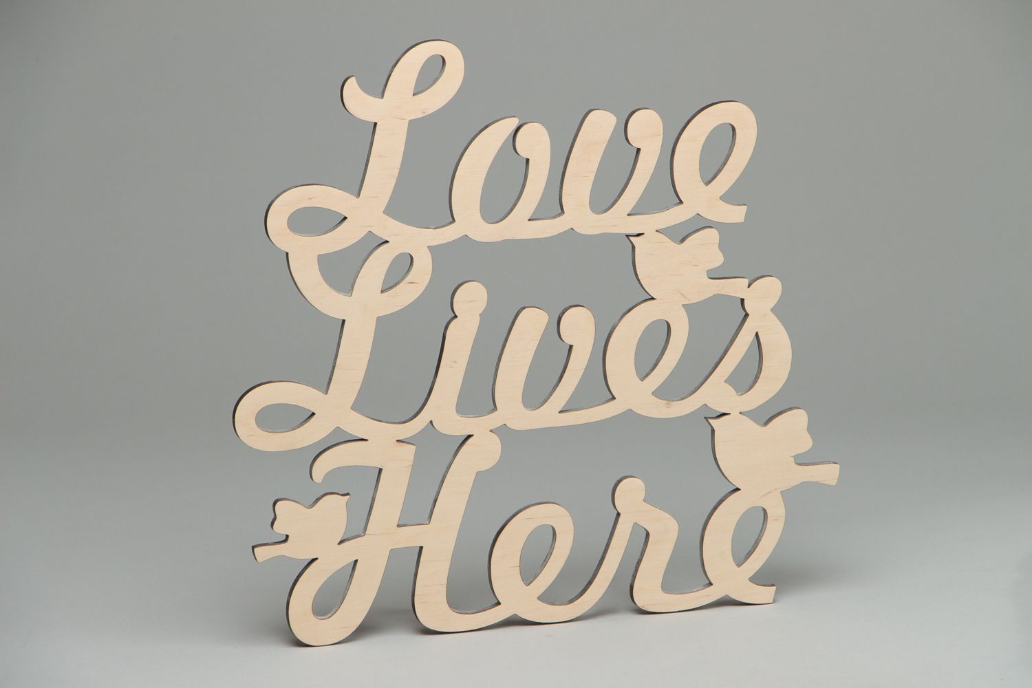 Handmade Holz Chipboard Aufschrift Love Lives Here foto 1