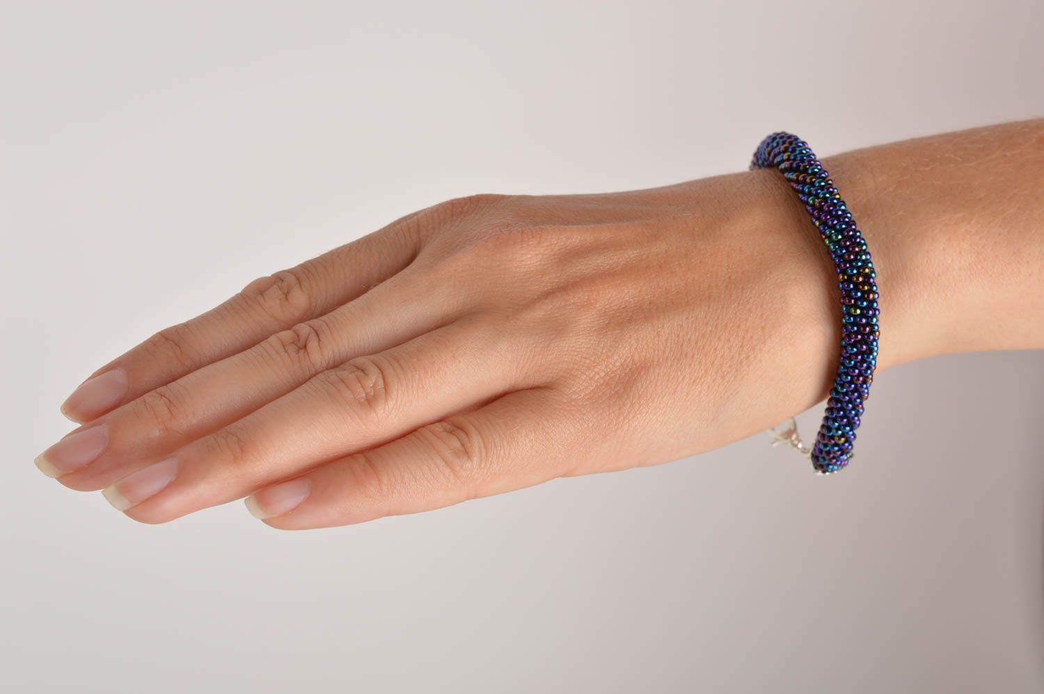 Disco dak blue beads cord bracelet girls foto 5