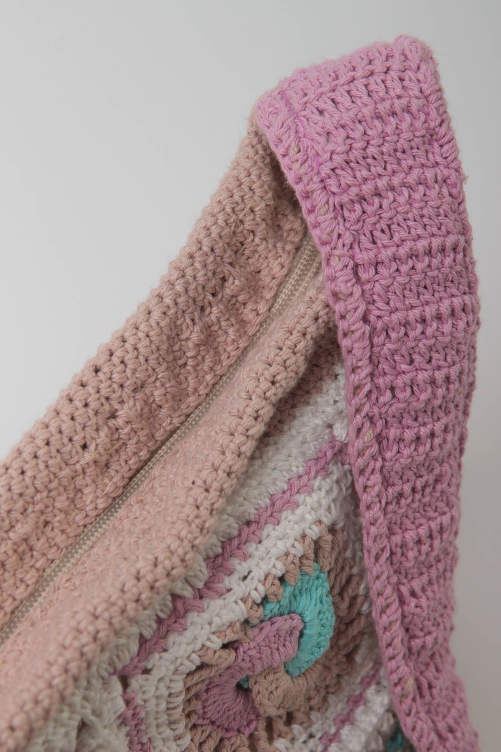 Handmade crocheted bag designer woman accessory casual bag stylish present photo 3