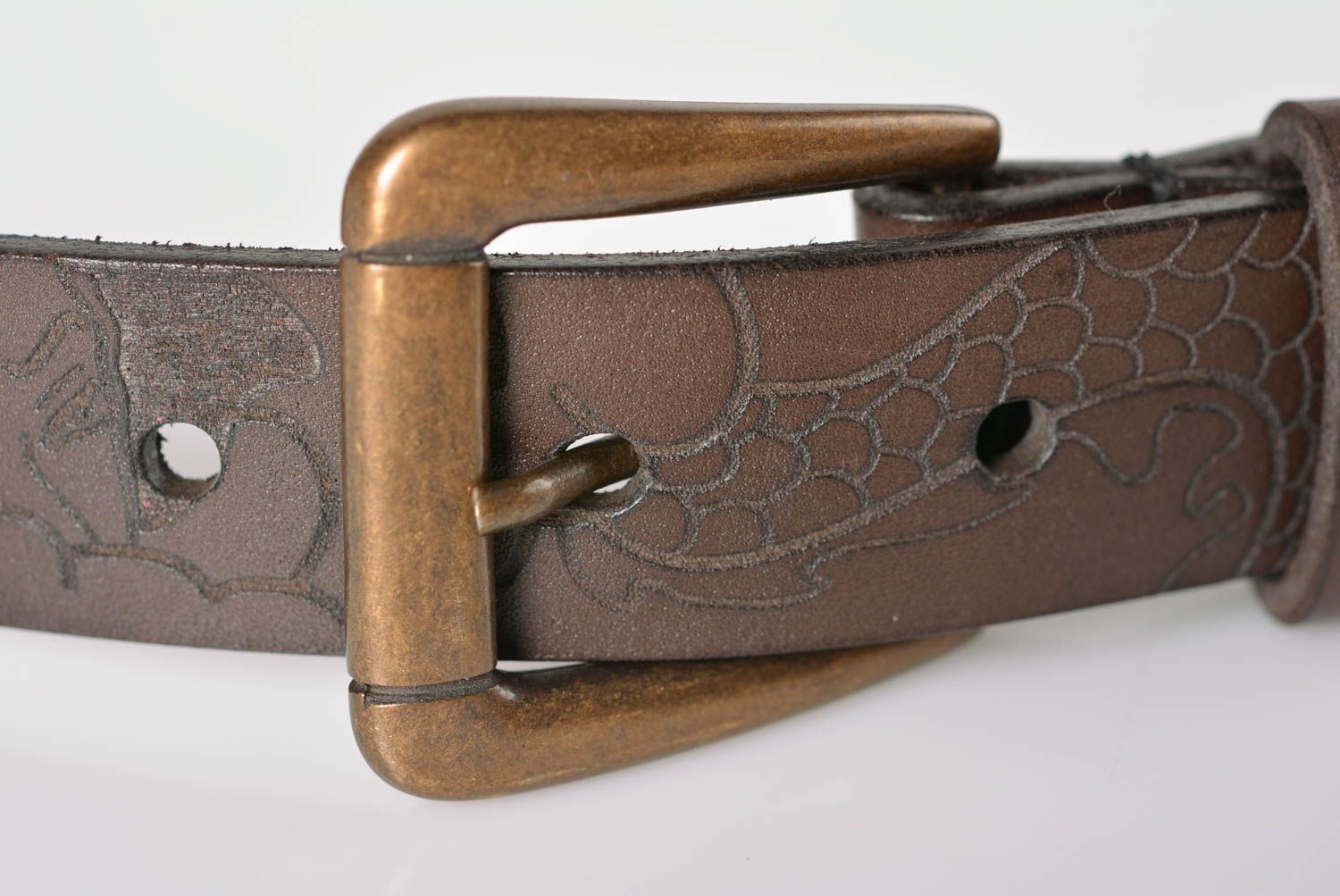 Cinturón de cuero artesanal ropa masculina original accesorio de moda bonito foto 2