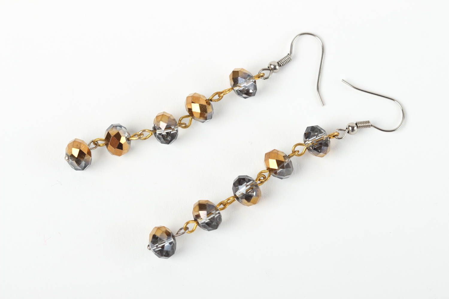 Stylish handmade crystal earrings beaded earrings costume jewelry designs photo 2