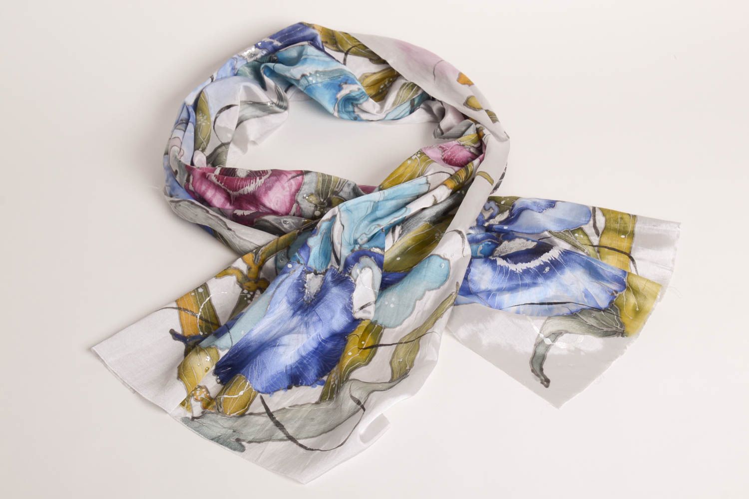Handmade female tippet unusual silk shawl beautiful elegant tippet gift photo 1