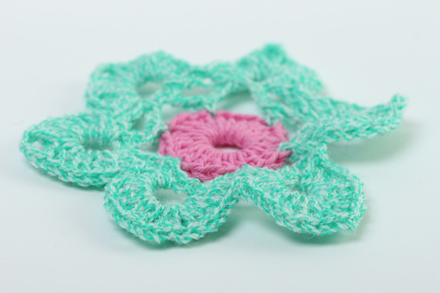 Fleur au crochet faite main Fourniture bijoux fils acryliques Loisirs créatifs photo 3