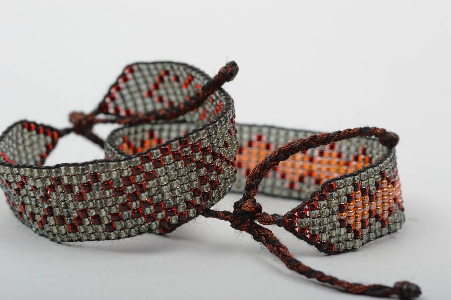 Bracelets perles rocaille Bijoux fait main 2 pièces Accessoires femme ethniques photo 2