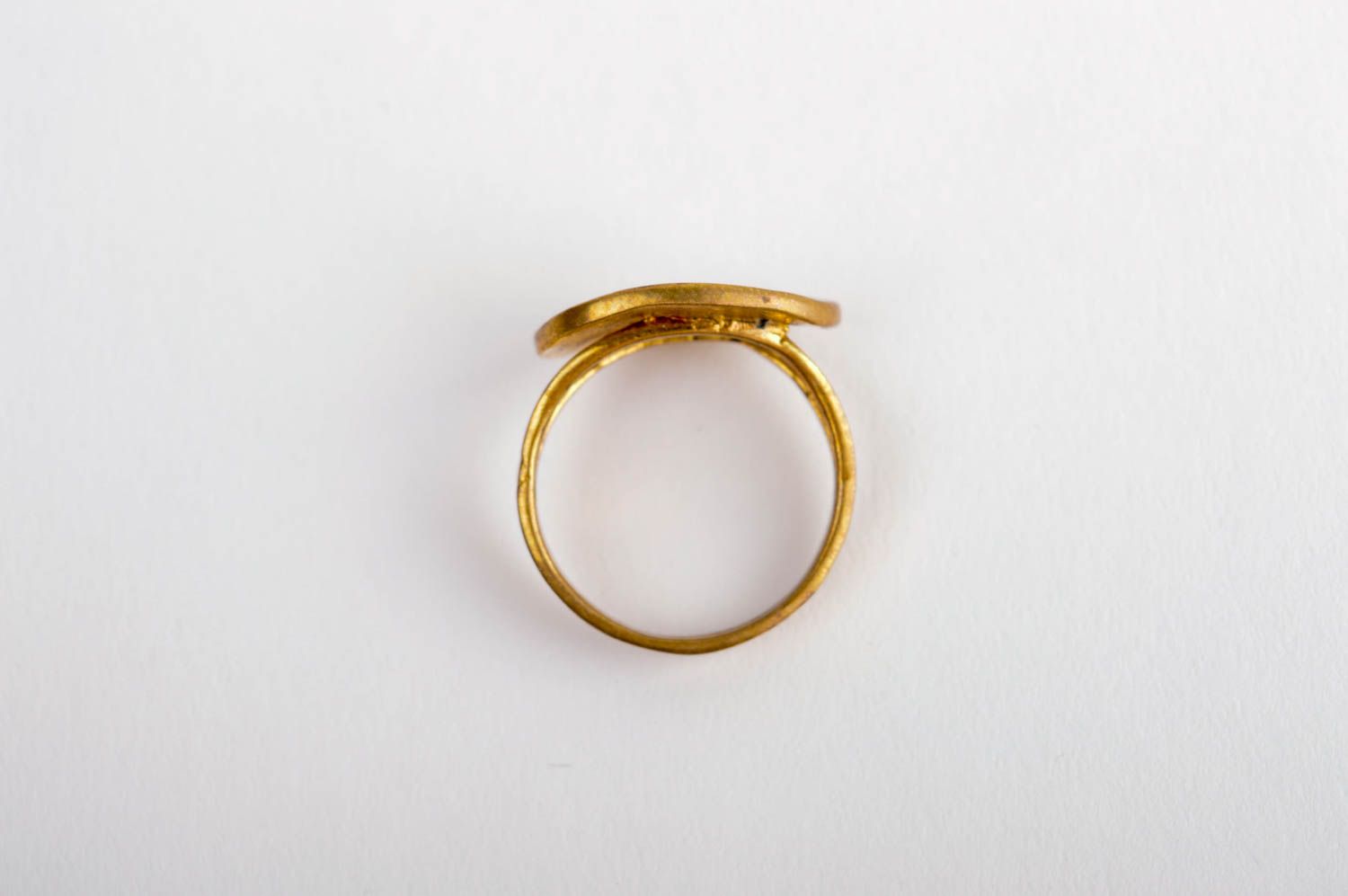 Кольцо ручной работы украшение из латуни модное кольцо желтое красивое фото 5