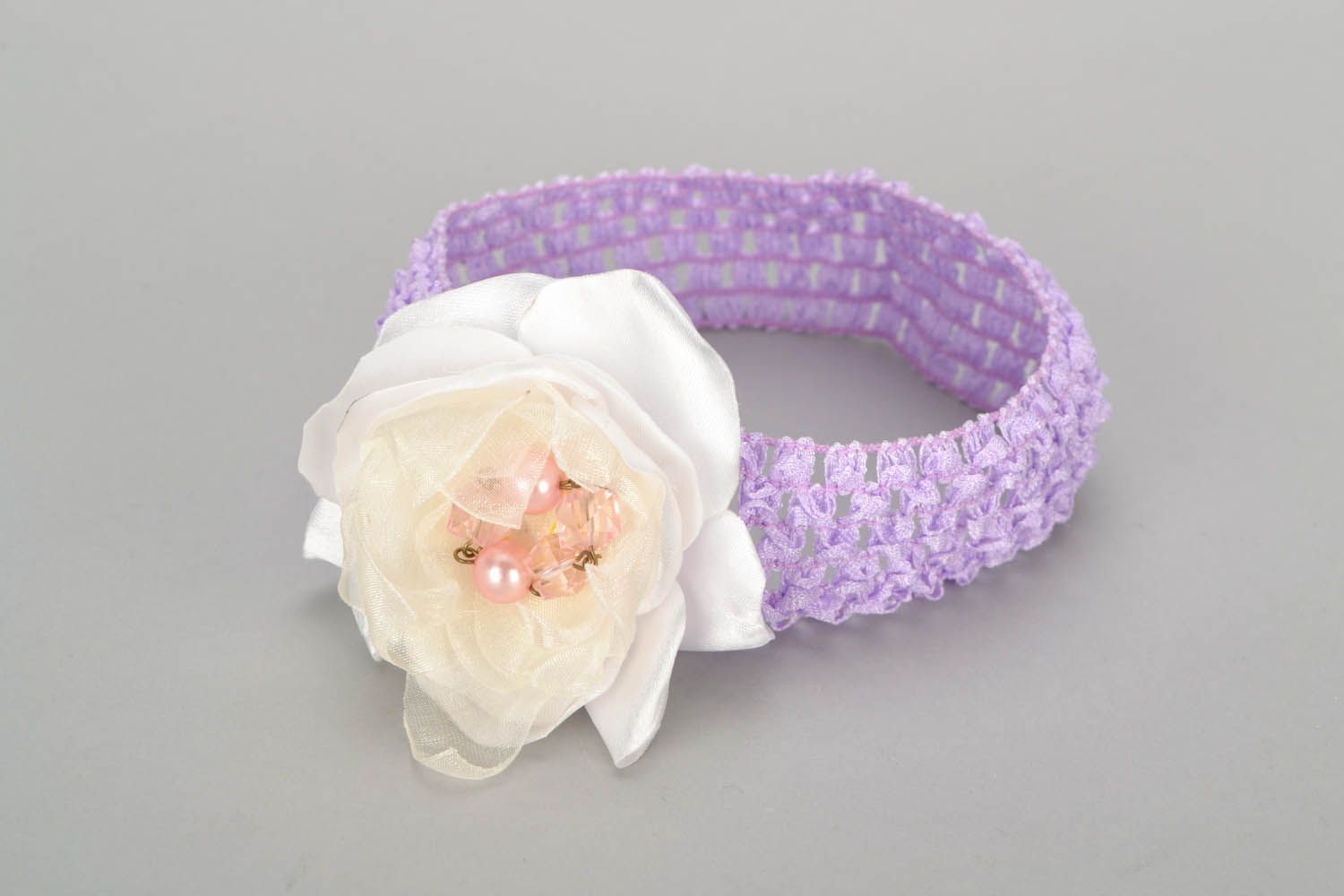 Handgemachtes Haarband mit Blume foto 4