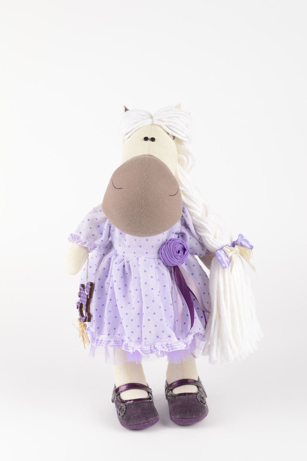 Забавная оригинальная кукла ручной работы кукла из ткани лошадка мягкая кукла фото 2