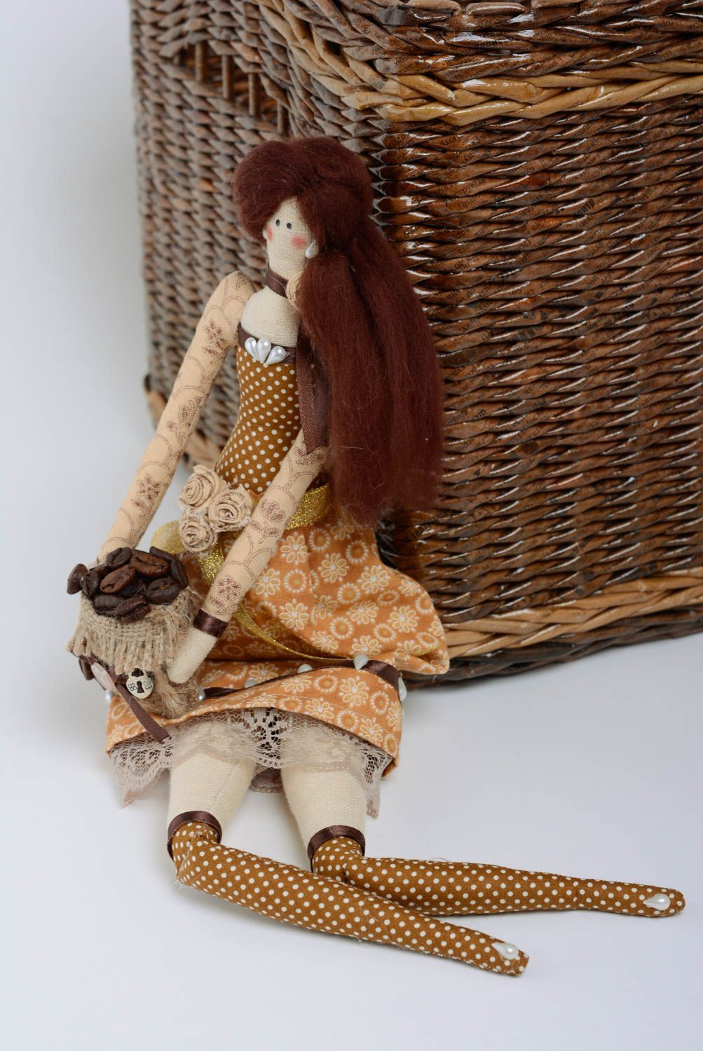 Авторская мягкая кукла для декора интерьерная игрушка из натуральных материалов фото 3