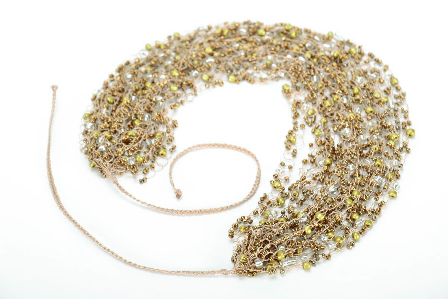 Golden bead necklace photo 1
