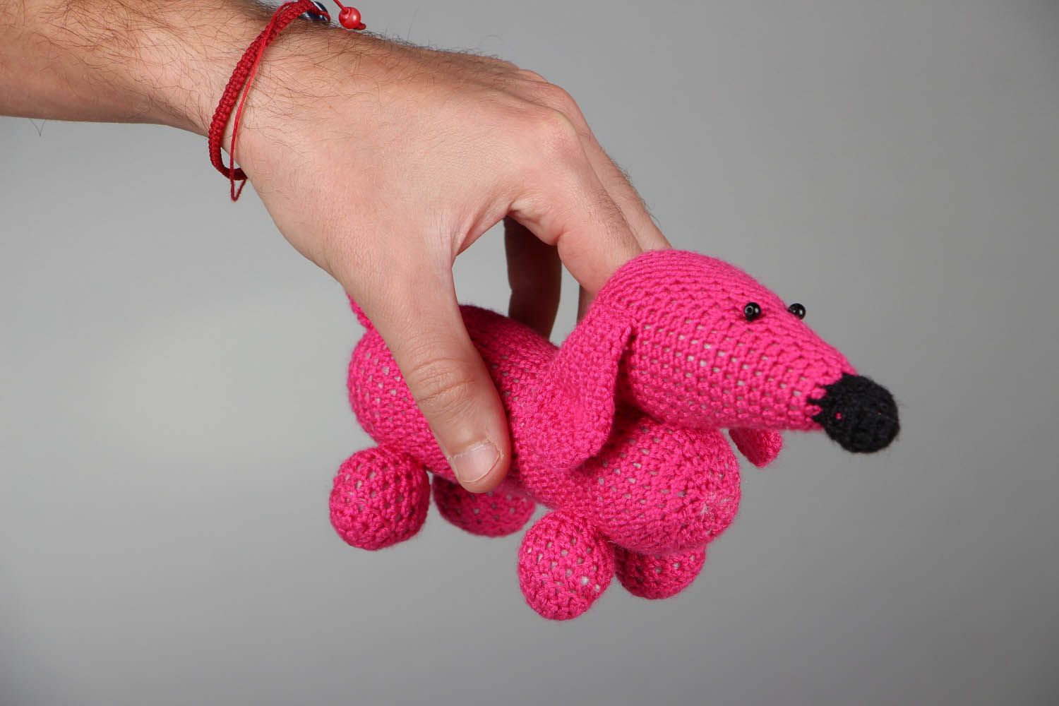 Pink dachshund toy photo 4