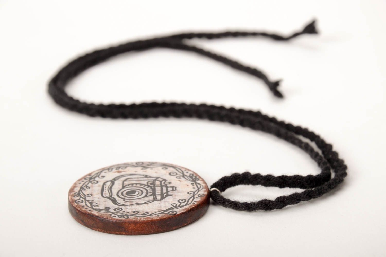 Handmade pendant wooden pendant designer accessory gift for girl unusual pendant photo 3
