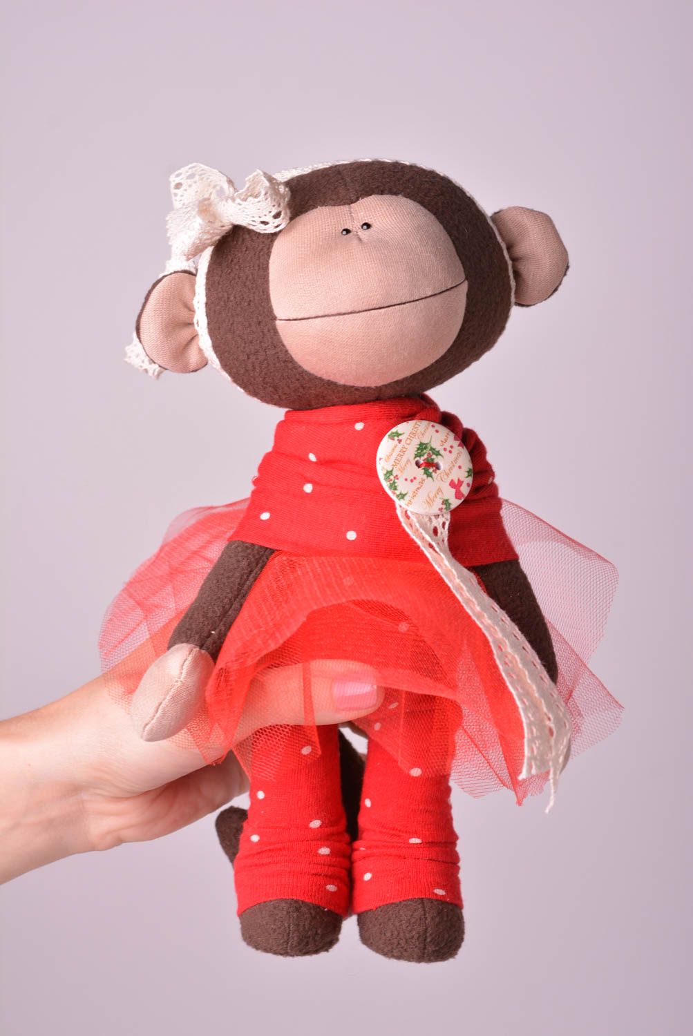 Игрушка обезьянка ручной работы детская игрушка флисовая мягкая игрушка фото 2