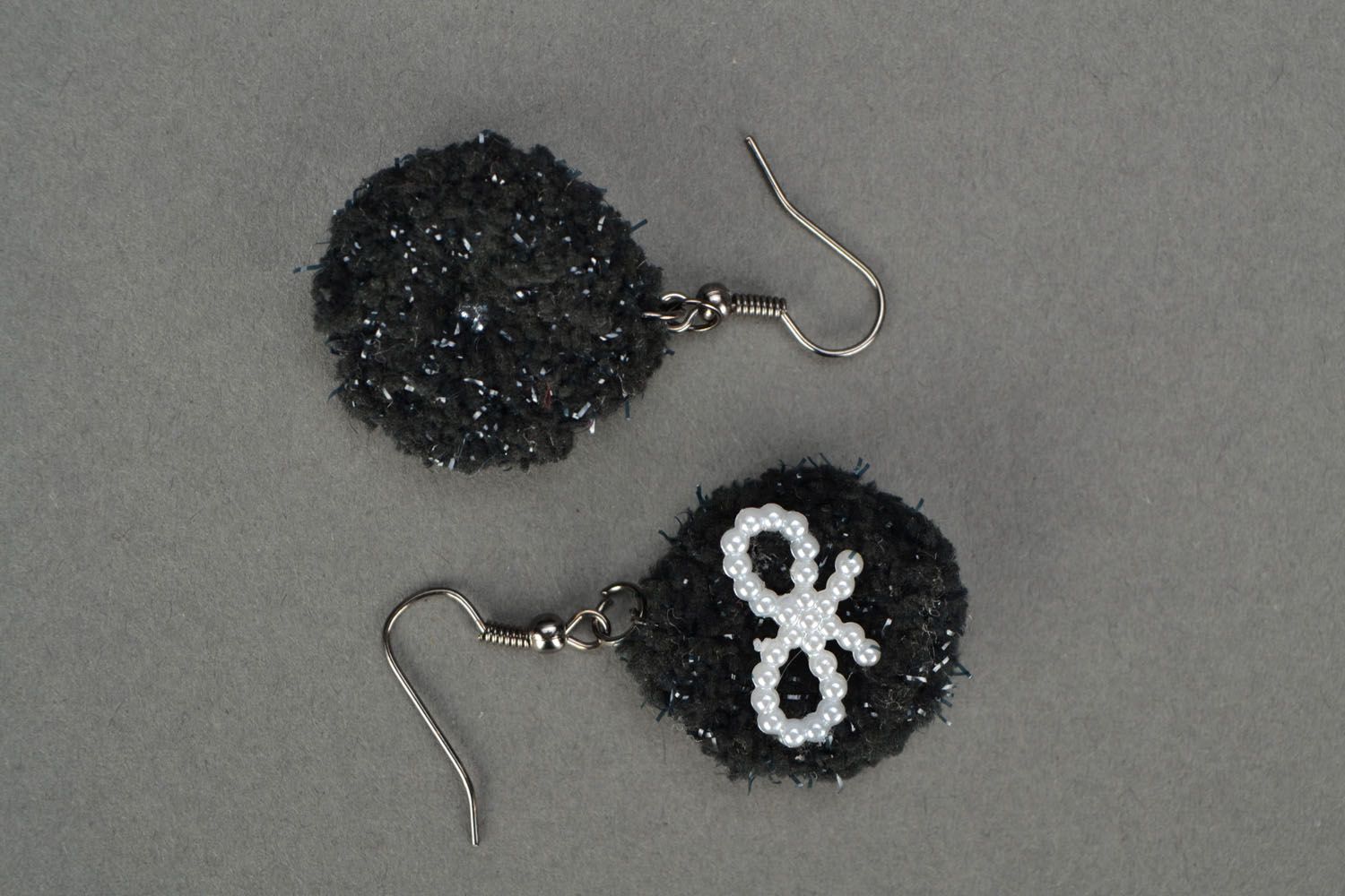 Crochet earrings Pearl Bows photo 5