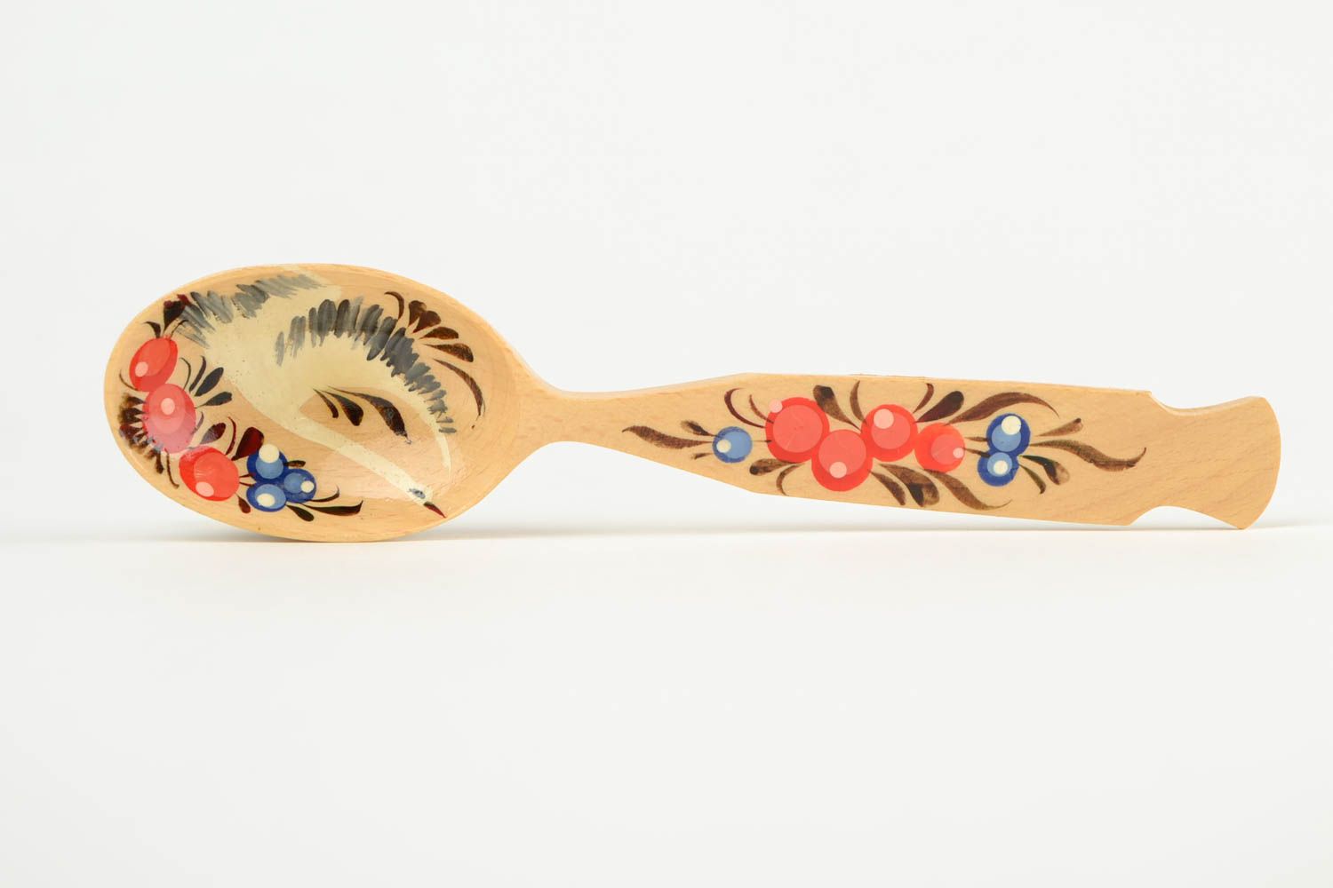 Cuchara de madera hecha a mano regalo original utensilio de cocina con ornamento foto 3