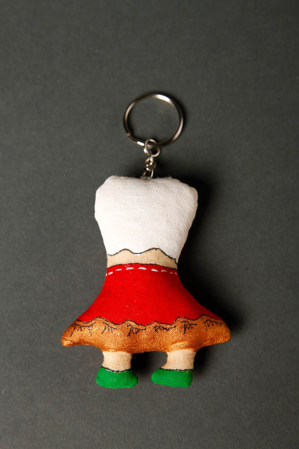 Unusual handmade fabric keychain cool keyrings handmade accessories for kids photo 4