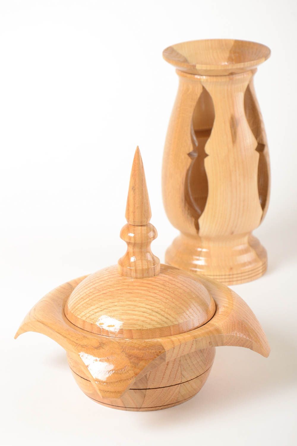 Изделия из дерева ручной работы шкатулка для украшений ваза для цветов фото 5