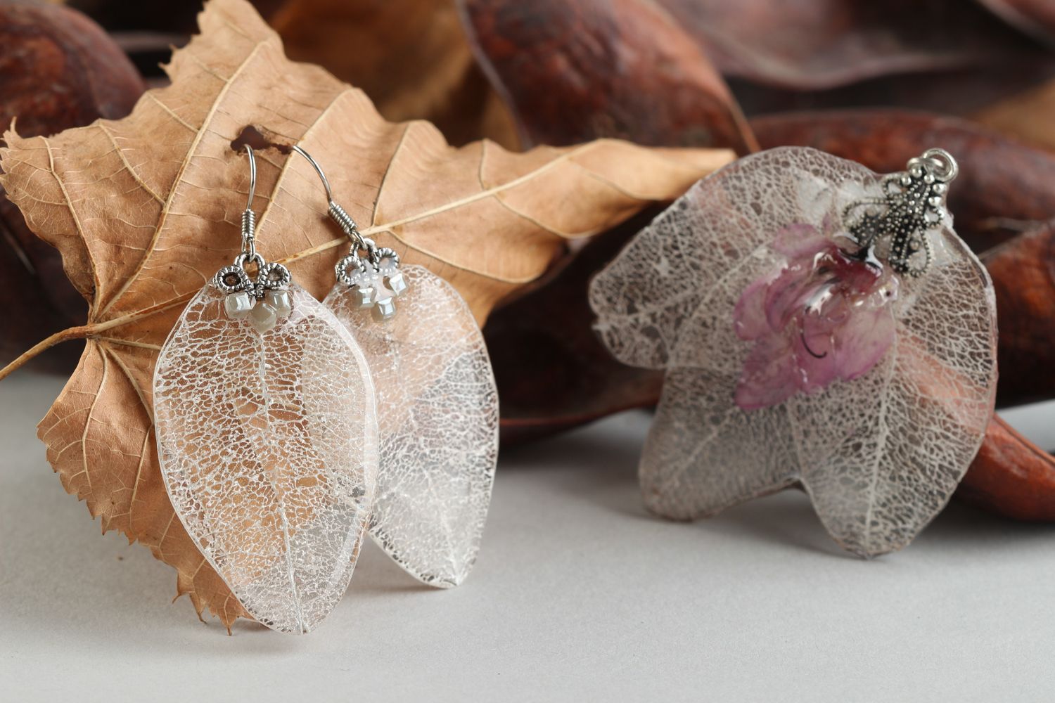 Handmade pendant handmade earrings with charms designer jewelry unusual gift photo 1