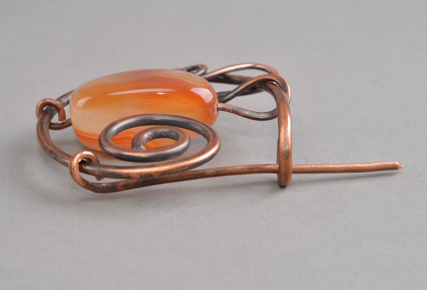 Broche de cobre accesorio de moda regalo original artesanal para mujer foto 4