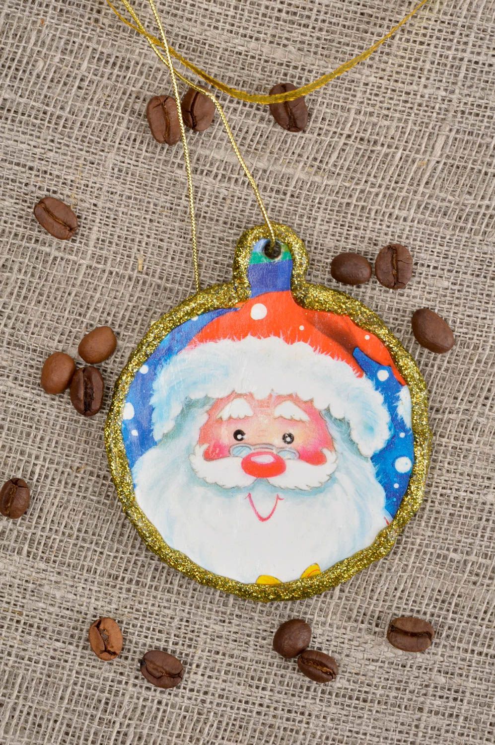Adorno de Navidad decoración navideña colgante decorativo redondo artesanal foto 1