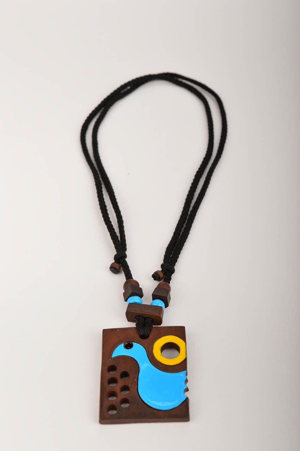 Handmade pendant unusual jewelry designer accessory gift ideas clay pendant photo 3
