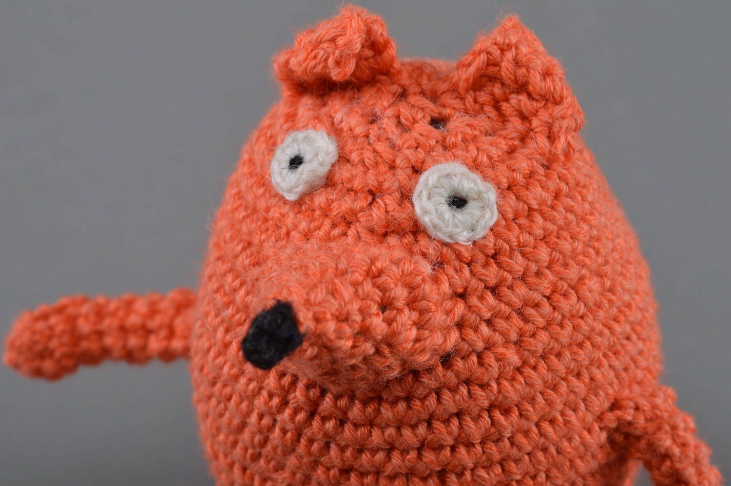 Jouet tricoté au crochet en fils acryliques fait main pour enfant Renard photo 3