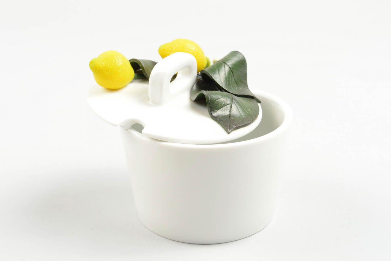 Handmade plastic sugar bowl 200 ml polymer clay ideas decorative use only photo 5