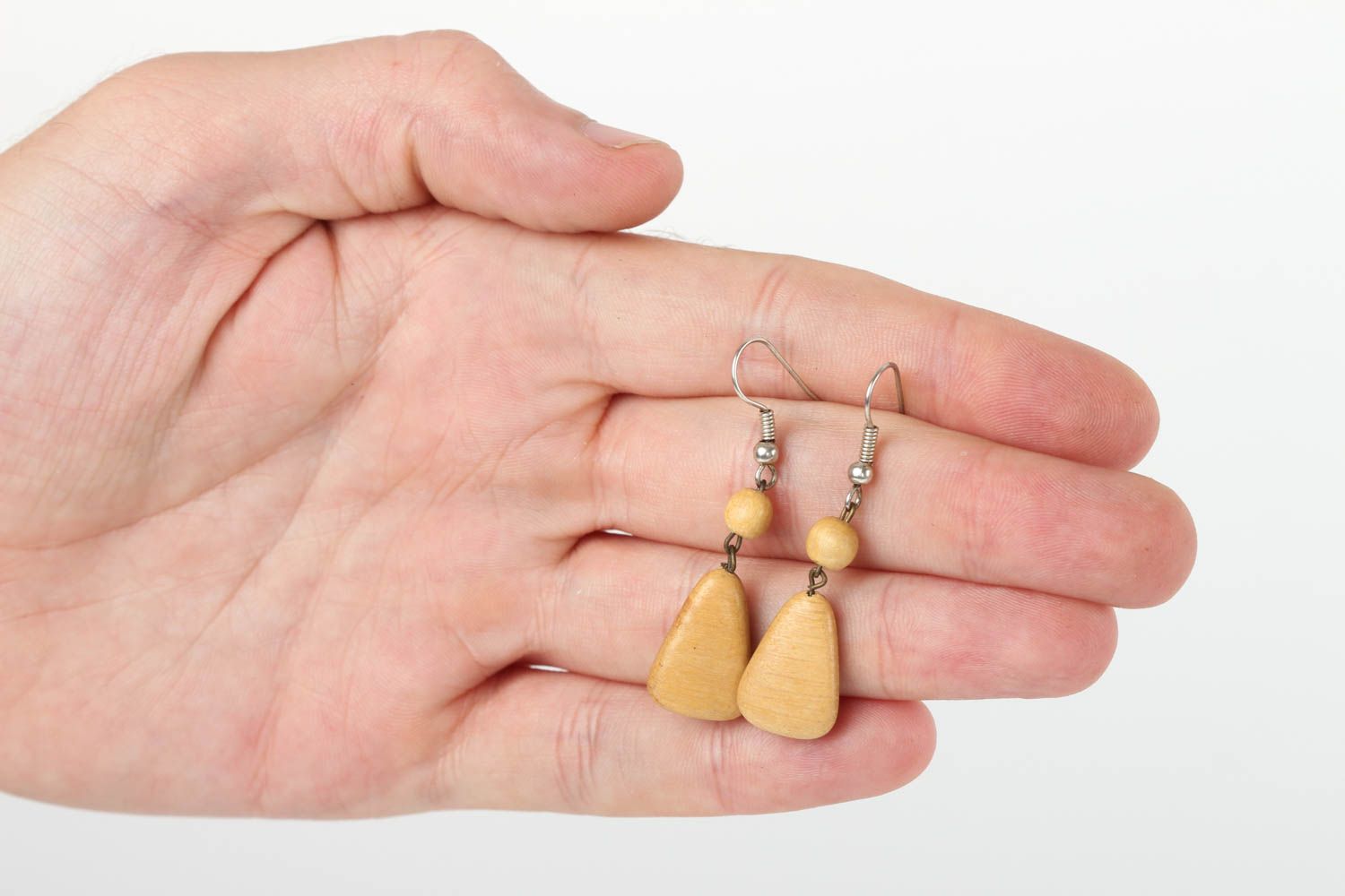 Beautiful handmade beaded earrings wooden bead earrings fashion accessories photo 5