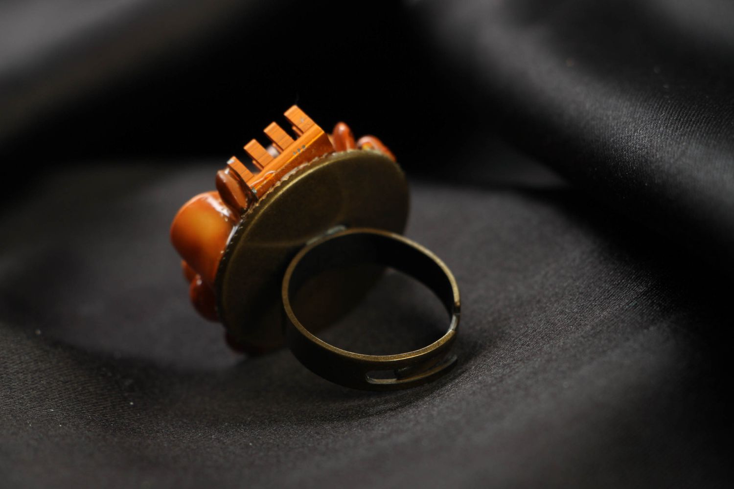 Кольцо металлическое в стиле киберпанк с регулируемым размером фото 3