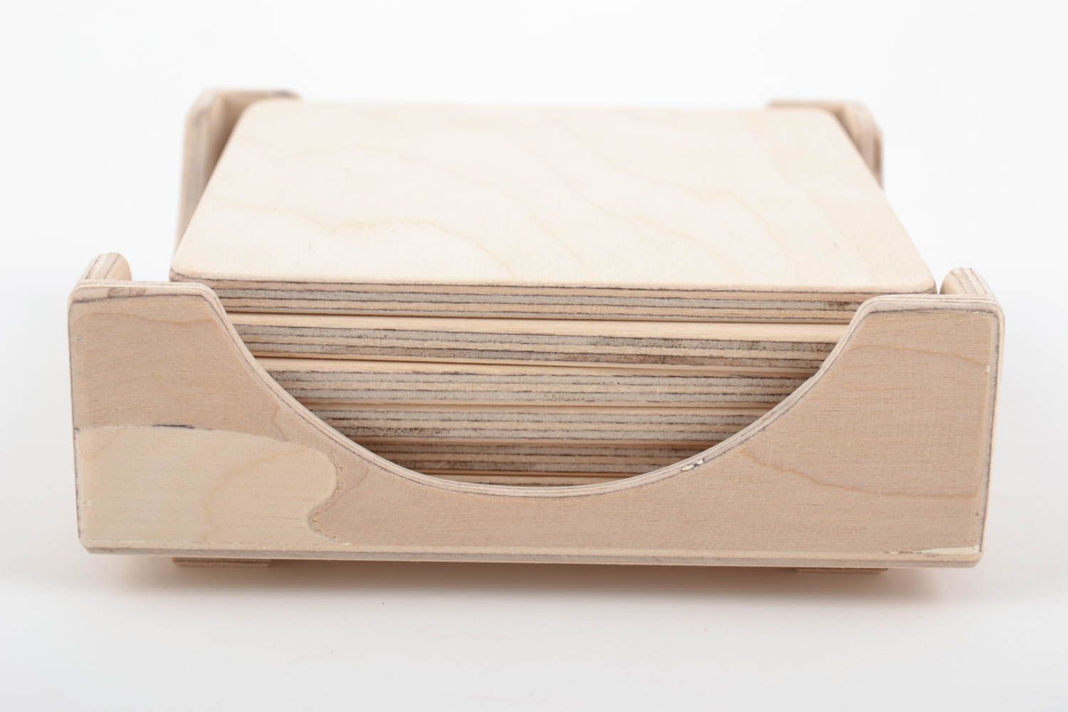 Tassen Untersetzer Set aus Furnierholz für Bemalung oder Decoupage handgemacht foto 2