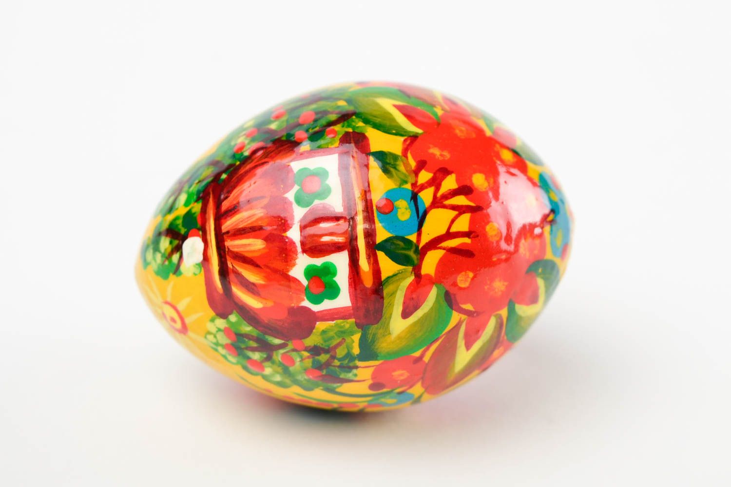 Beautiful handmade Easter egg painted wooden egg gift ideas decorative use only photo 3