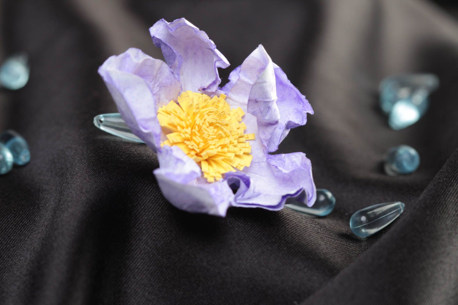 Grande fleur pour scrapbooking en papier de couleur lilas faite main originale photo 1
