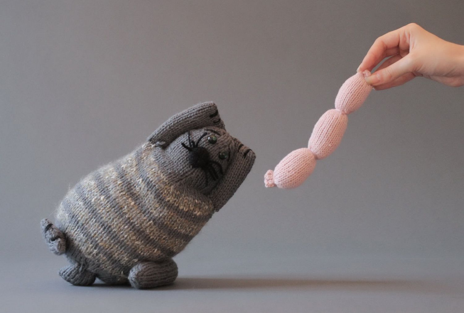 Soft toy Cat with sausages photo 2