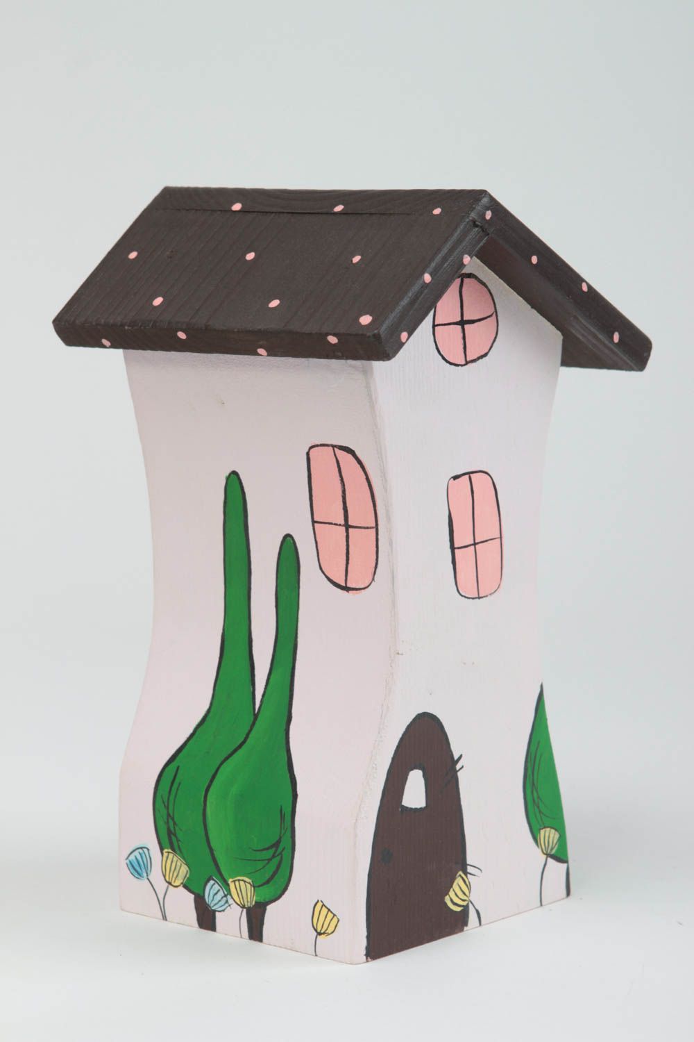 Figura artesanal con forma de casa original regalo original decoración de hogar foto 2
