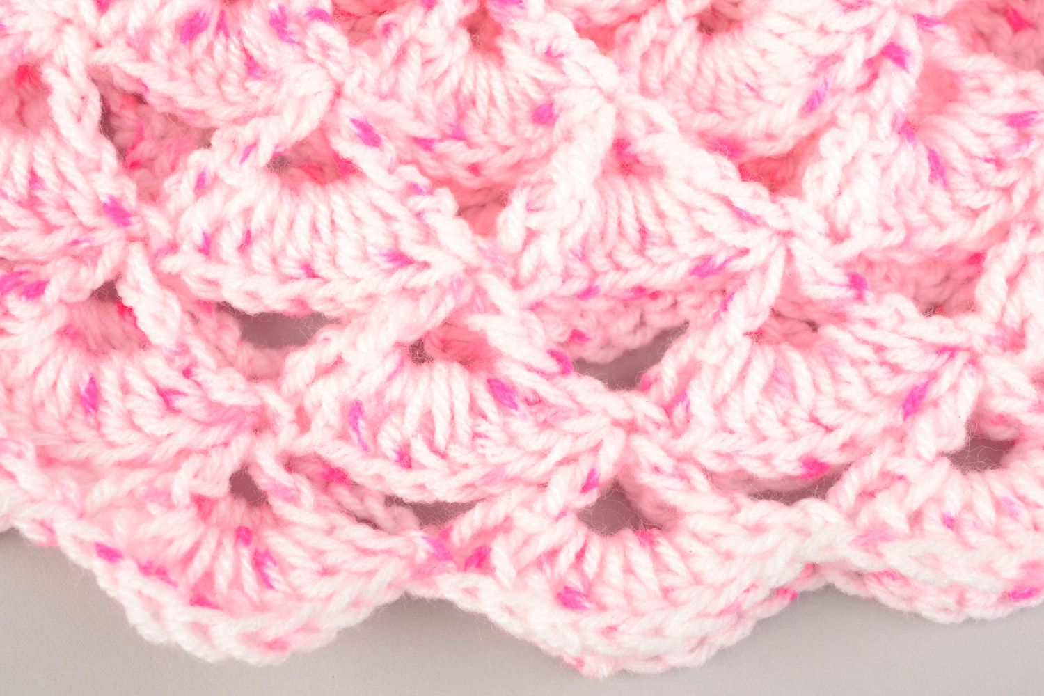 Ensemble de vêtement pour bébé fille béguin jupe roses d'été crochet faits main photo 5