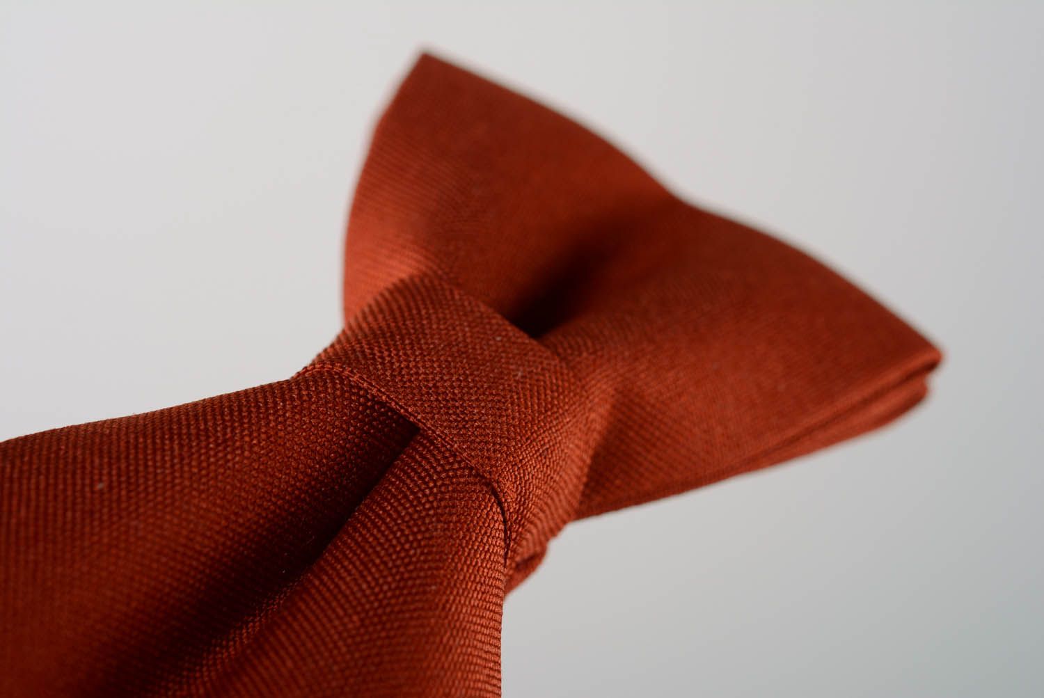 Текстильный галстук-бабочка Красно-коричневый фото 4