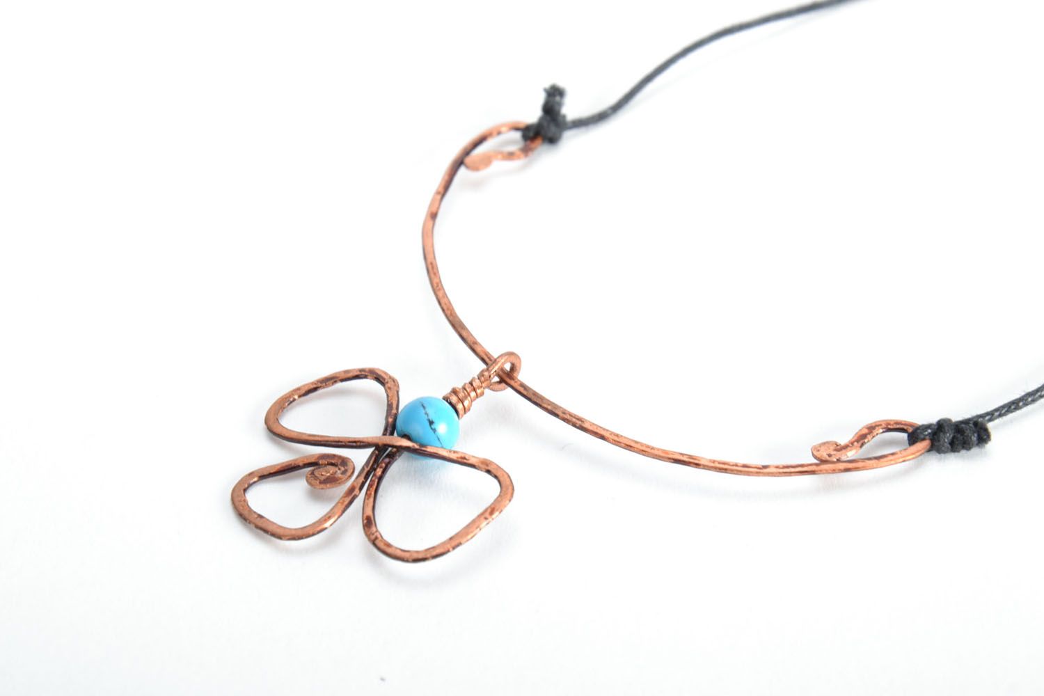 Copper pendant with turquoise photo 4