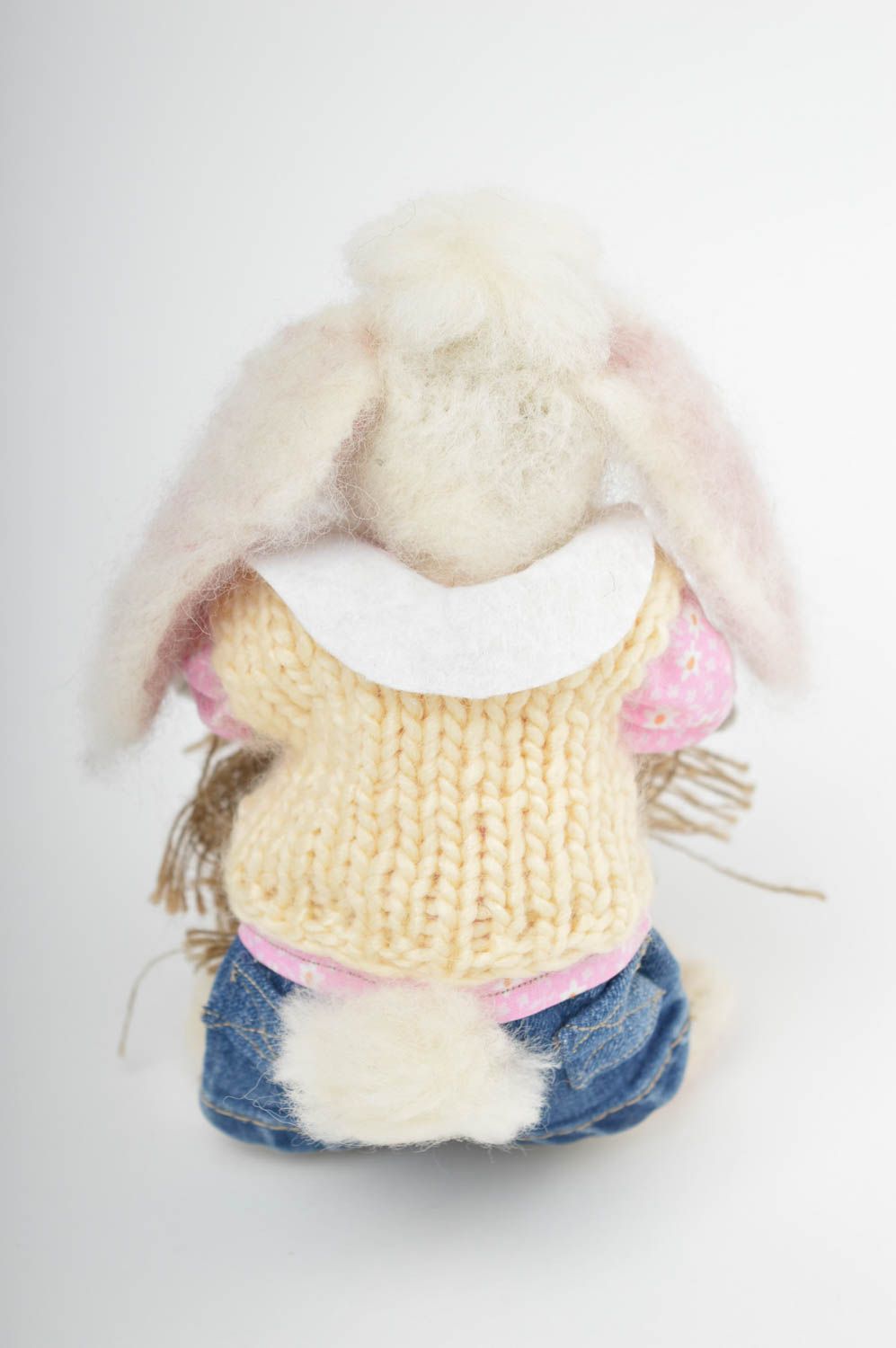Juguete artesanal muñeco de peluche regalo original de lana enfurtida foto 4