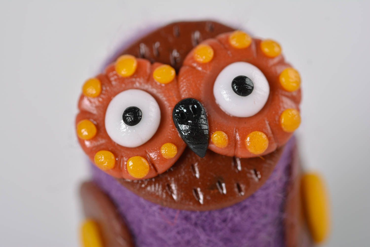 Handmade woolen owl toy designer present for children interior decoration ideas photo 2