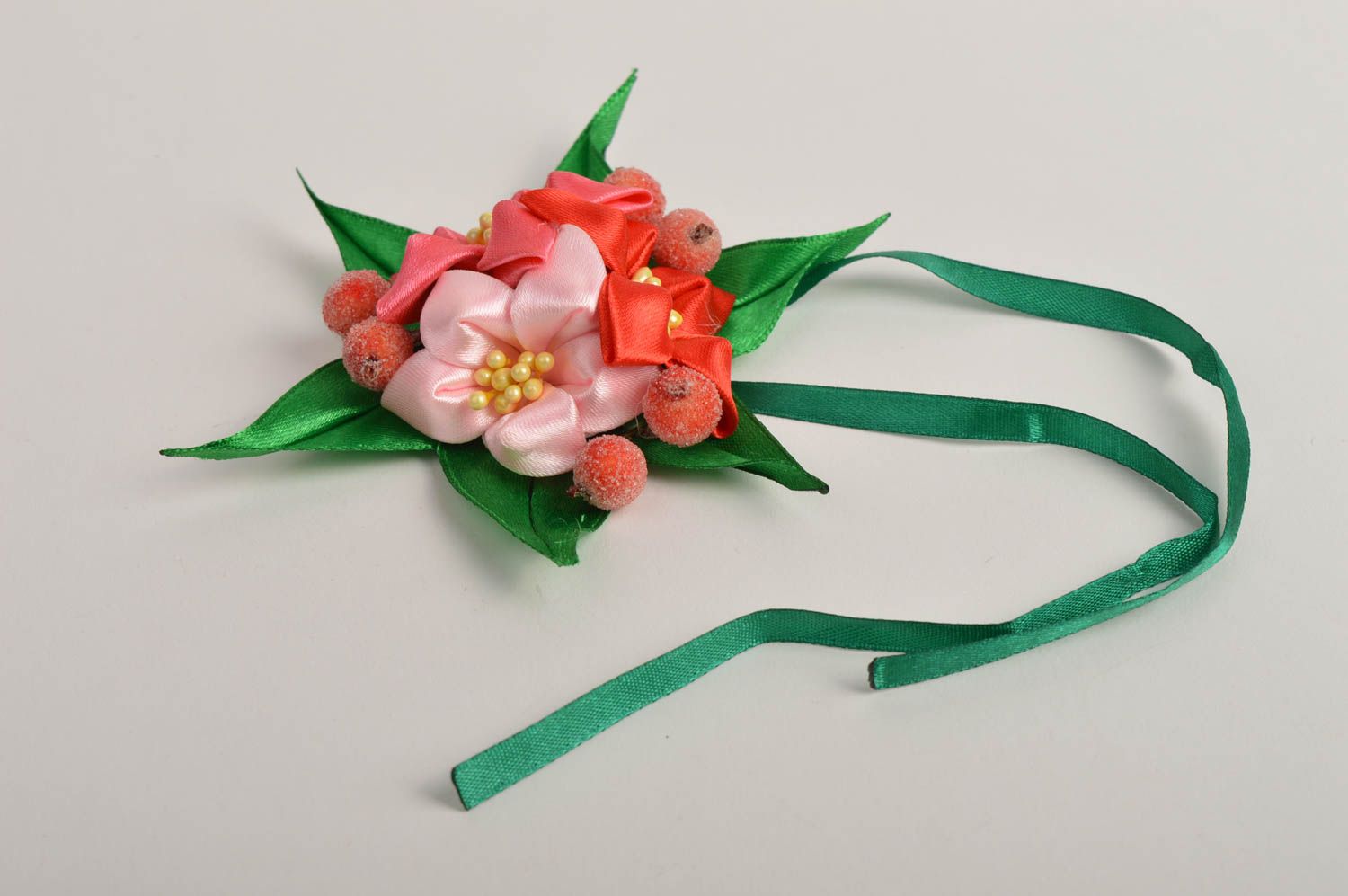 Handgemachter Schmuck dünnes Haarband Accessoire für Haare Blumen Haarband grell foto 5