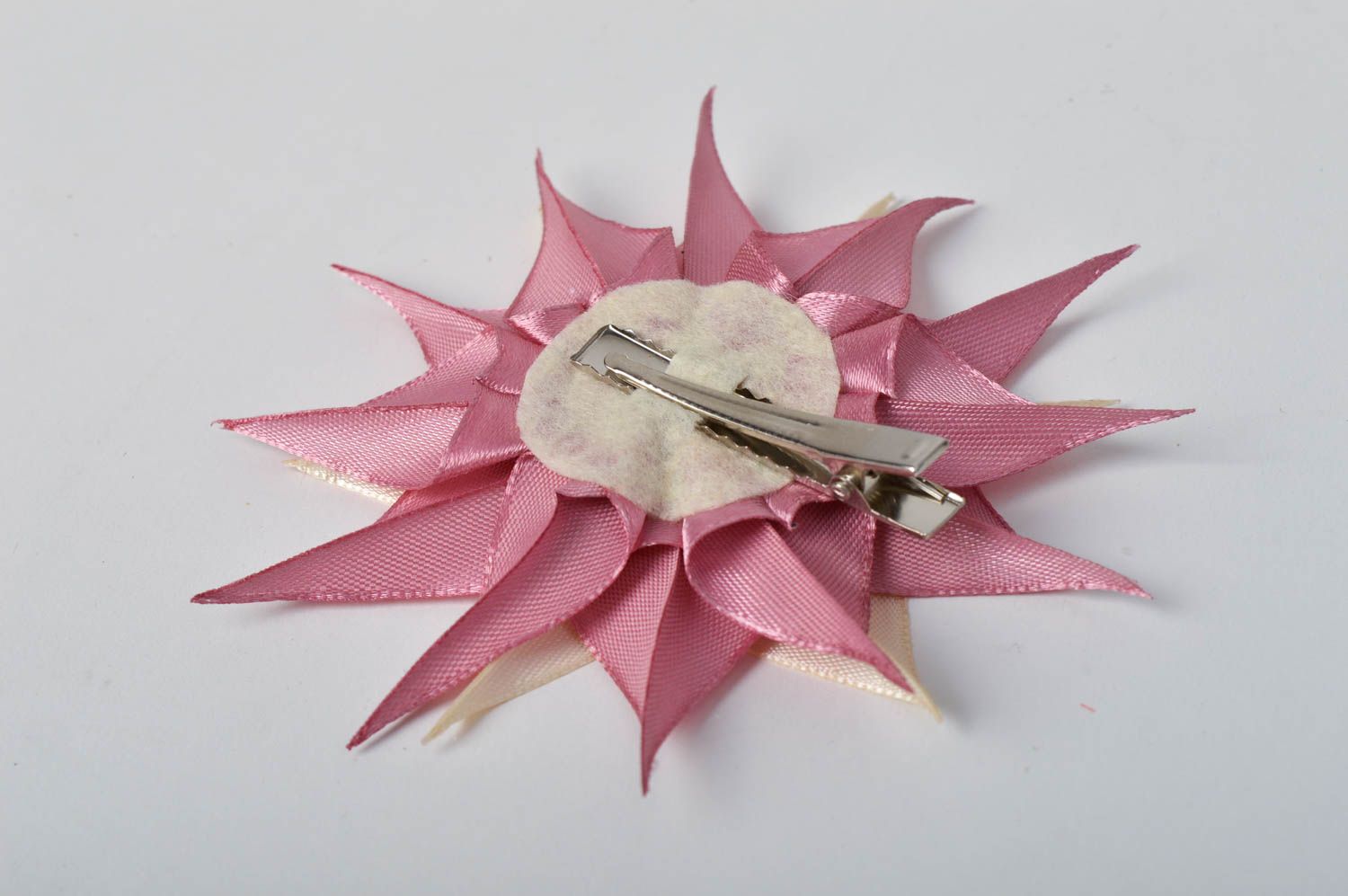 Детское украшение ручной работы розовая заколка цветок украшение для волос фото 5