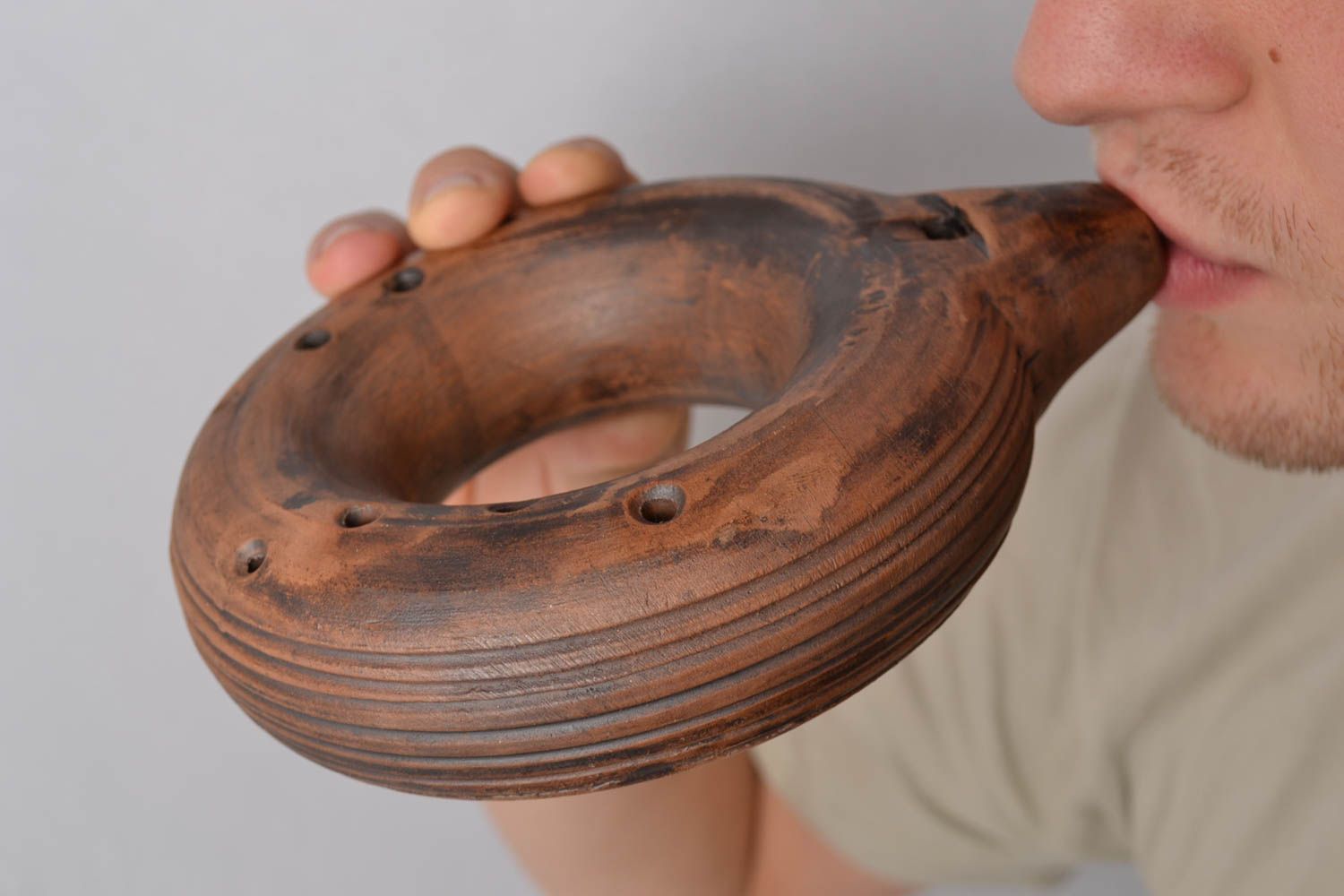 Ocarina instrumento musical artesanal silbato de barro regalo original foto 1